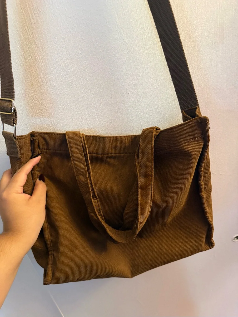 Brown Canvas Crossbody Bag - Women’s Shoulder Tote Bag